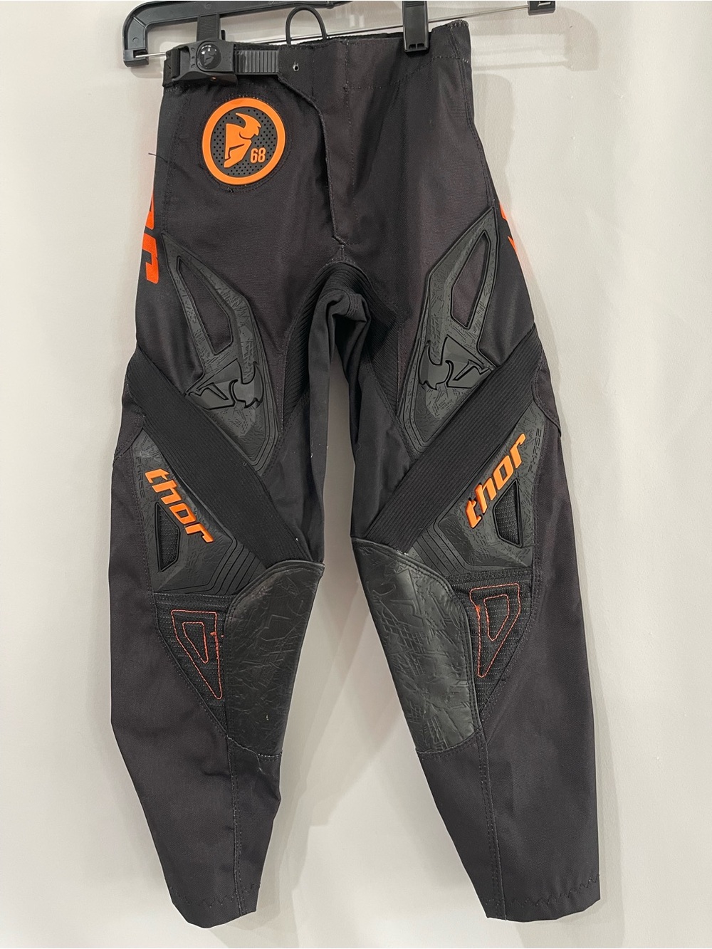 Thor motocross dirt bike youth pants black and orange youth 20